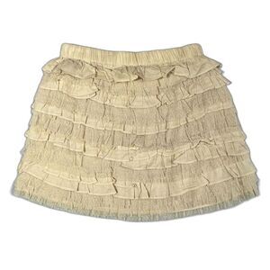 J. Crew Cotton and Lace Tulle Tiered Ruffle Mini Skirt Size XS